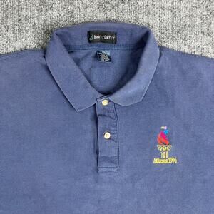 Inner Harbor Polo Mens XL Blue Atlanta 1996 Olympics Embroidered Cotton Vintage